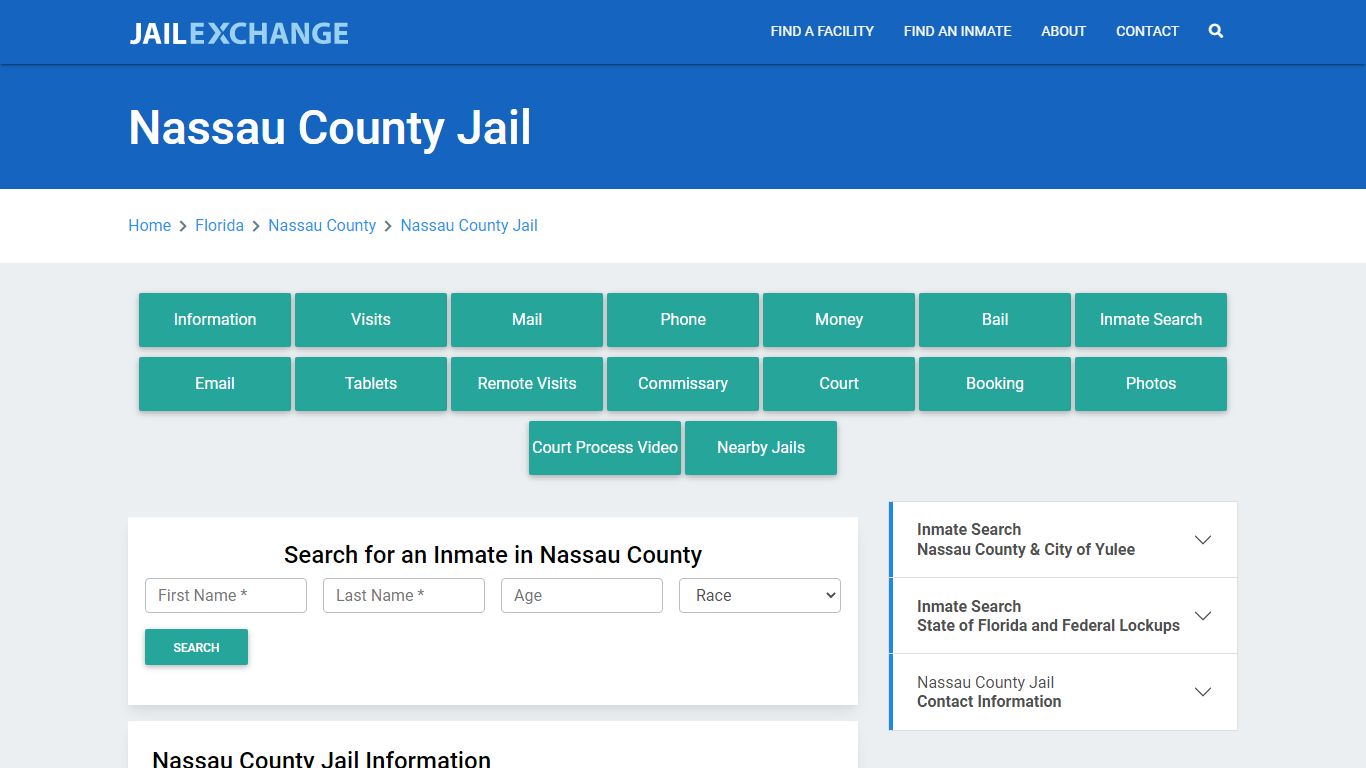 Nassau County Jail Roster Lookup, FL, Inmate Search